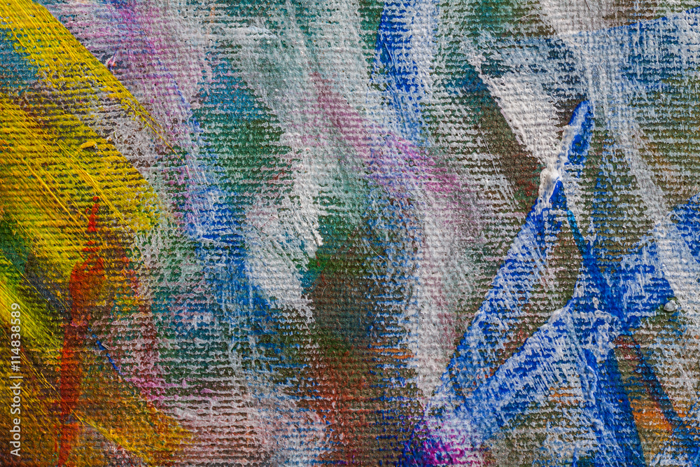 Close up texture and color on canvas