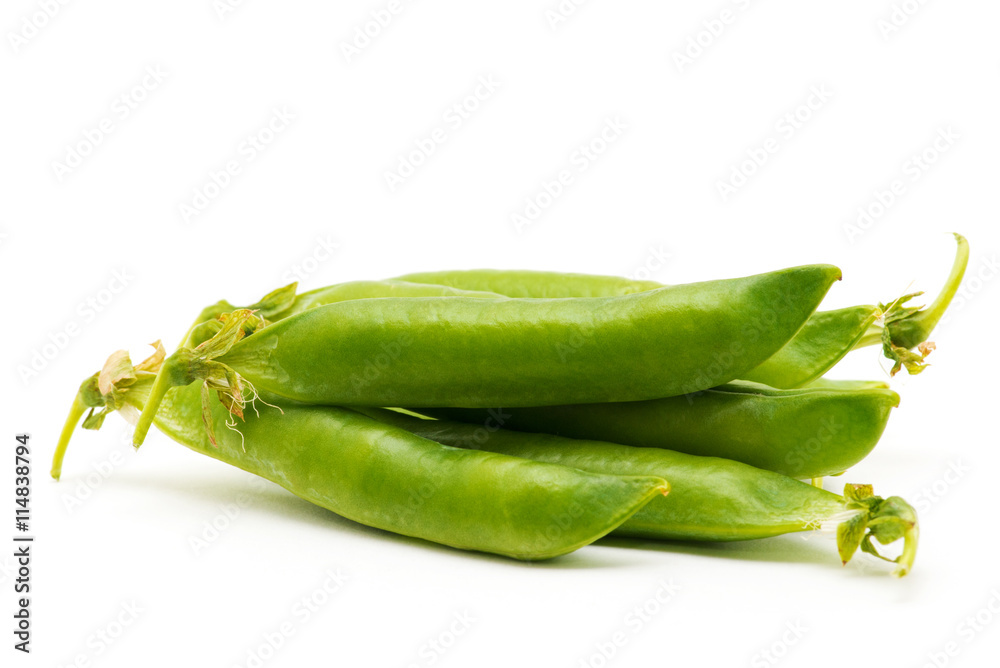 fresh green peas isolated on a white background fresh green peas isolated on a white background