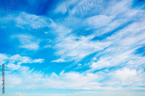 White clouds in blue sky.