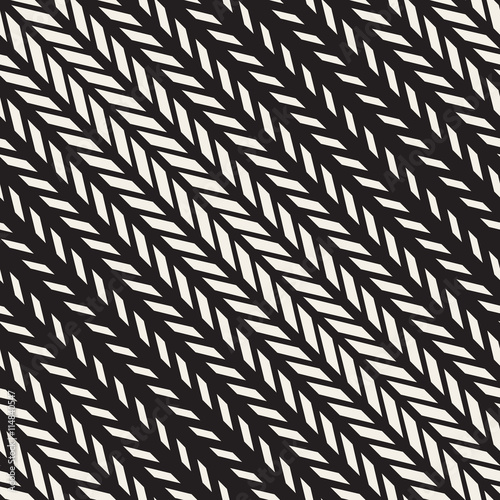 Vector Seamless Black And White Rectangle Diagonal Halftone Geometric Pattern