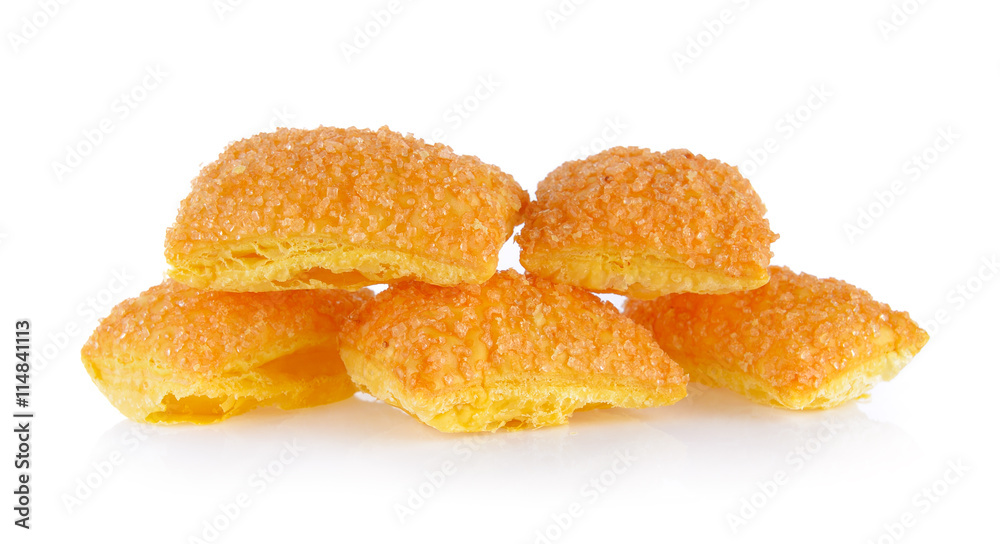 Biscuits butter with sugar on white background Biscuits butter with sugar on white background