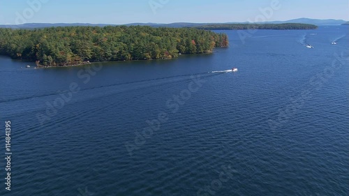 Flying over New Hampshire's Lake Winnipesaukee photo