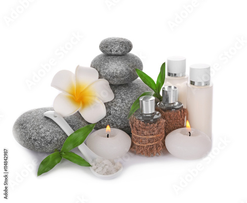 Beautiful spa composition on white background