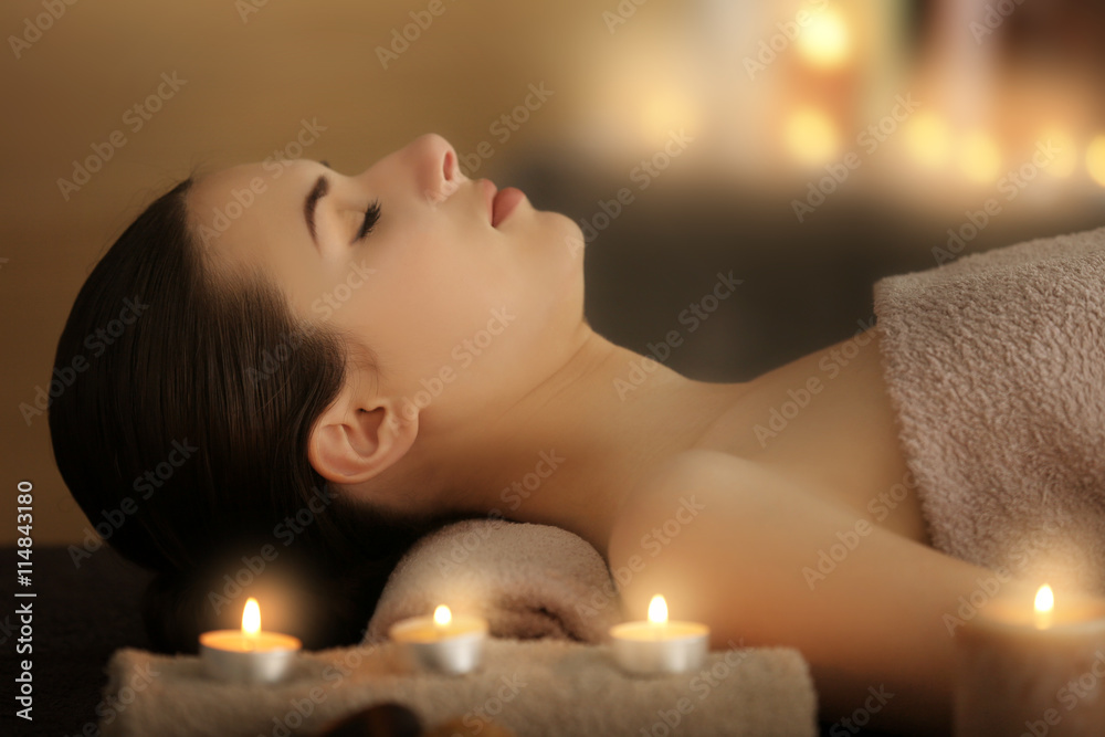 Beautiful young girl in spa salon Beautiful young girl in spa salon