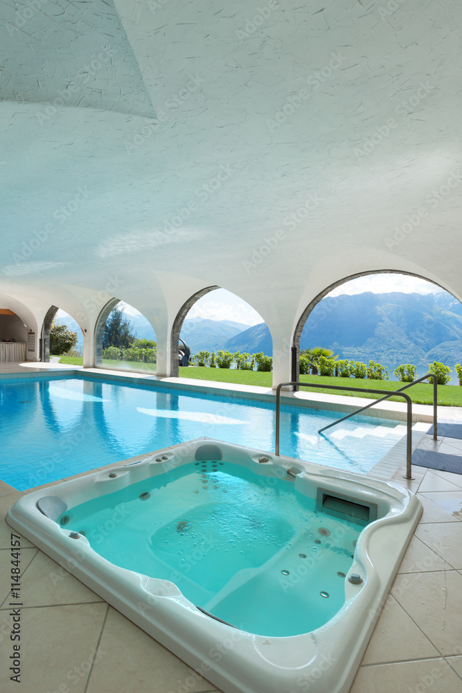 Fototapeta premium Indoor swimming pool of a villa