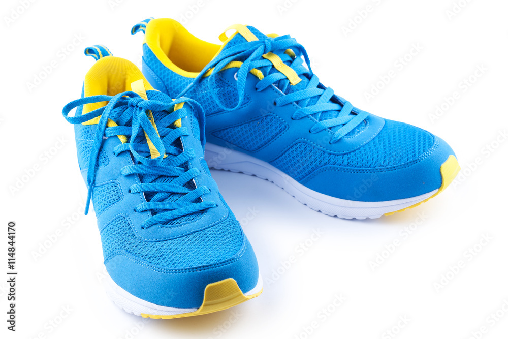 Pair of blue sport shoes on white background Pair of blue sport shoes on white background