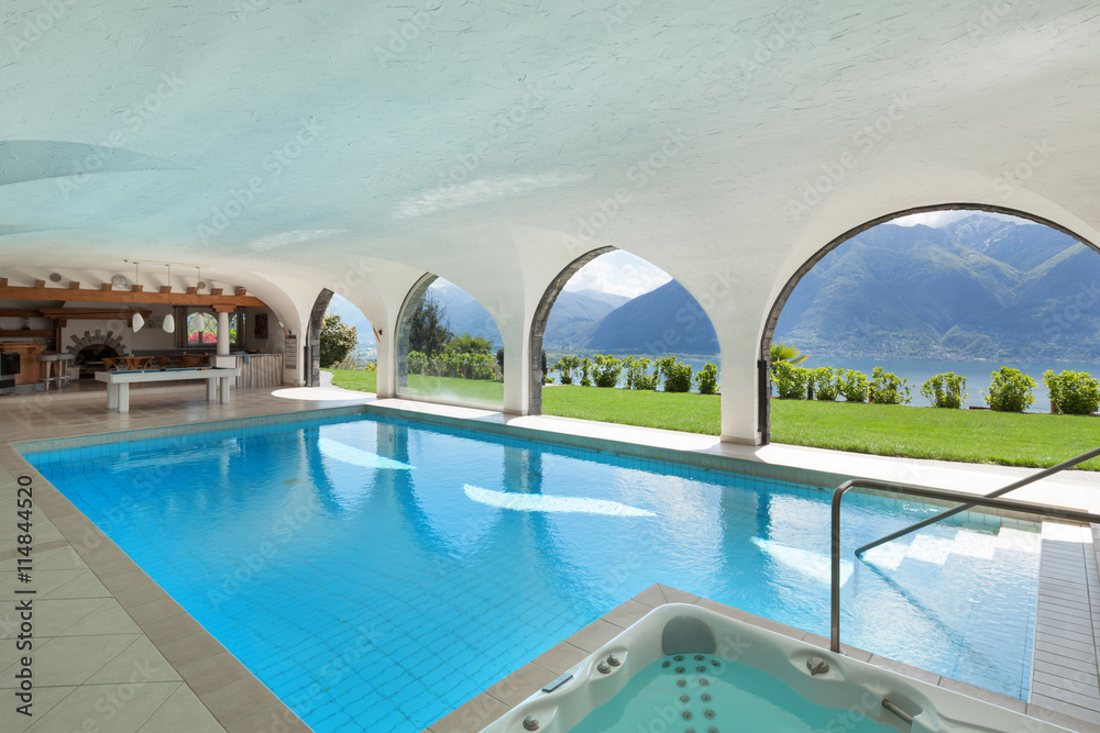 Fototapeta premium Indoor swimming pool of a villa