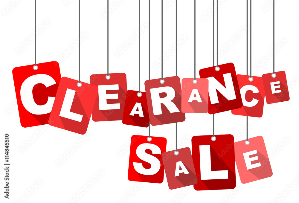 clearance sale, red vector clearance sale, flat vector clearance sale,  background clearance sale Stock Vector