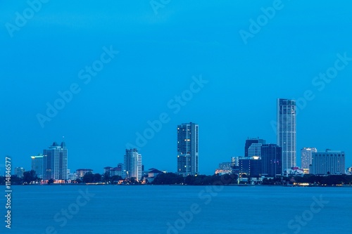 Cityscaper  metropolitan  skyscraper  skyline building by the shore of Gurney Drive  George Town  Penang