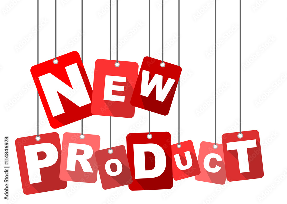 new product, red vector new product, flat vector new product