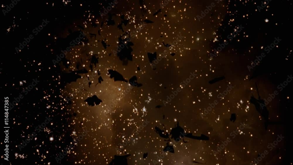 Multiple explosion with large debris