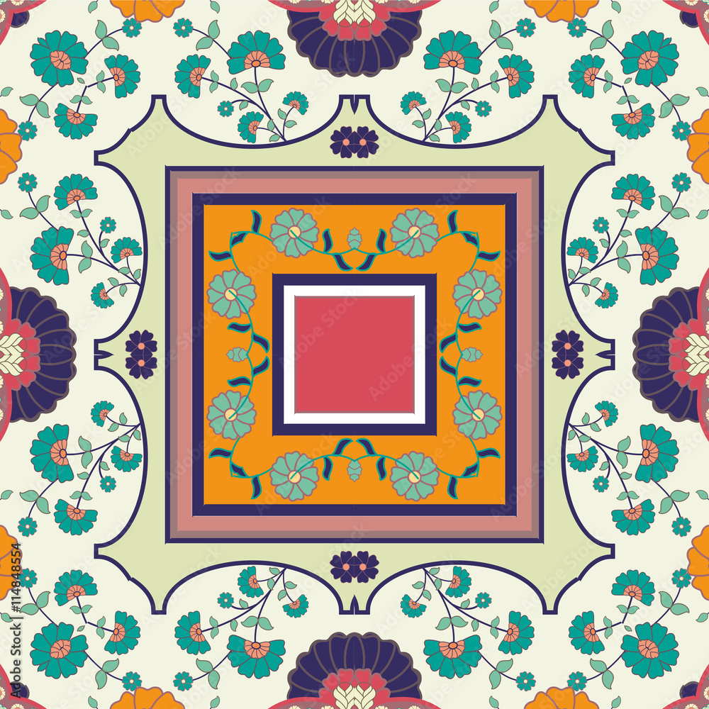 folk flower vector tile pattern folk flower vector tile pattern
