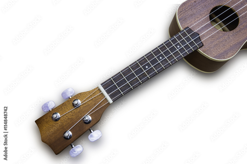 Naklejka premium Ukulele hawaiian guitar isolated on white background