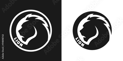 Silhouette of an lion  monochrome logo.