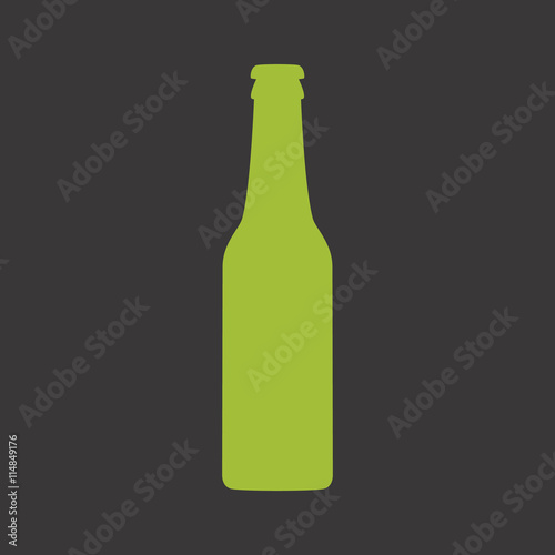 Grren beer bottle vector icon
