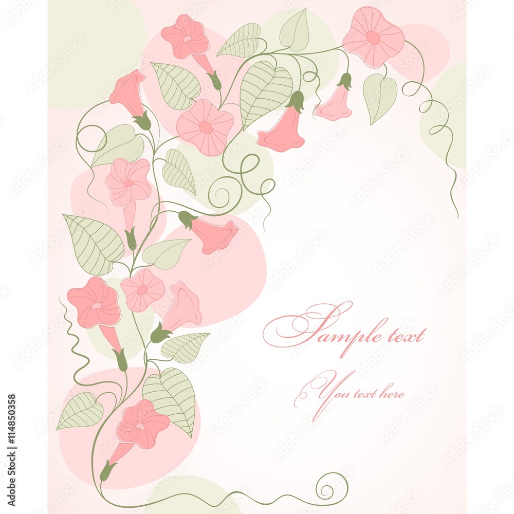 Invitation cards with pink flowers