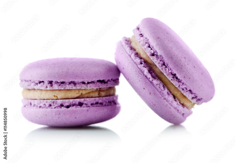 Tasty macaroons, isolated on white Tasty macaroons, isolated on white