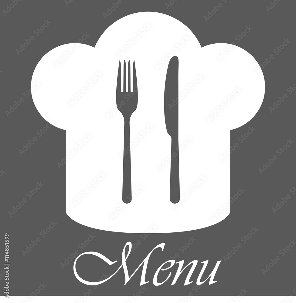 Fototapeta premium Das Menü mit grauem Hintergrund
