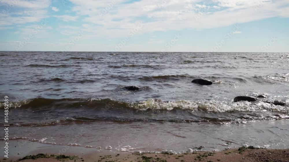 baltic sea coast in summer day running waves baltic sea coast in summer day running waves