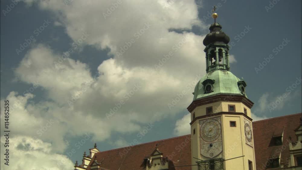 Clock tower at Old Town Hall in Leipzig, Germany Clock tower at Old Town Hall in Leipzig, Germany