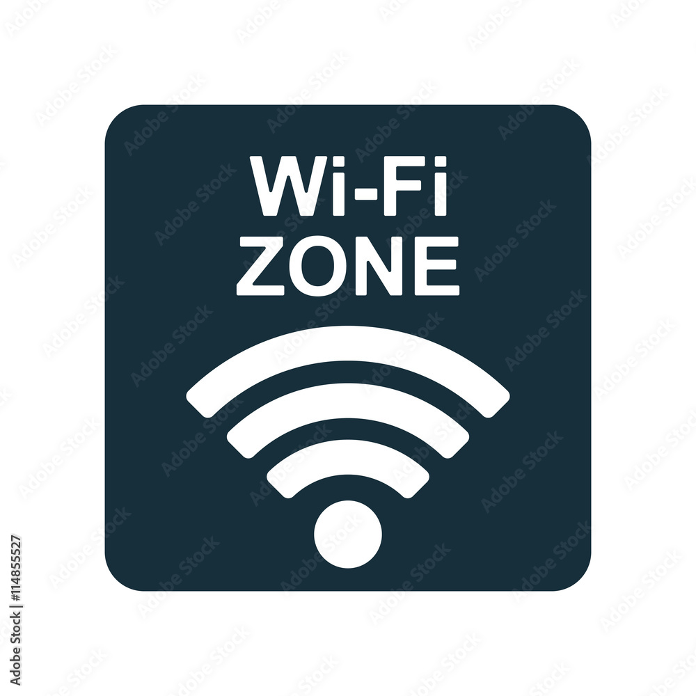 wi-fi zone icon on white background wi-fi zone icon on white background