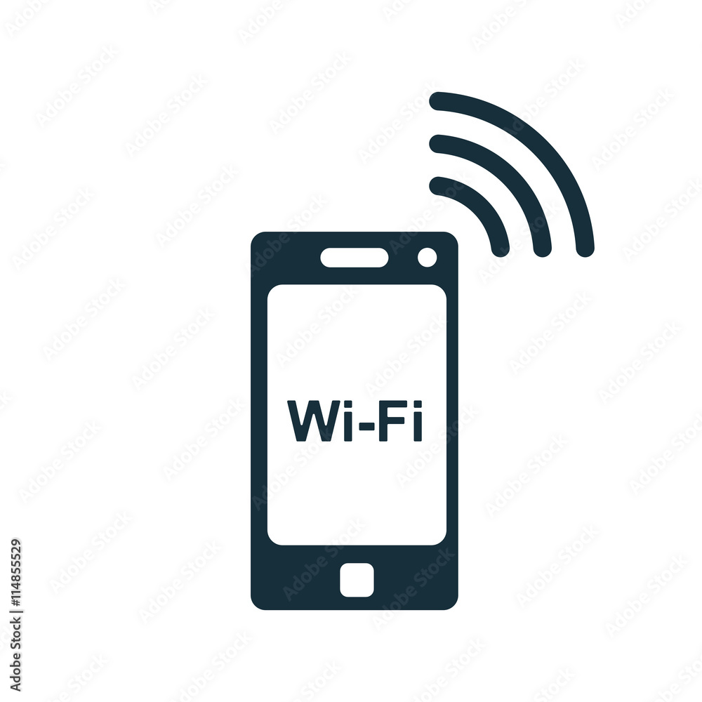 mobile wi-fi icon on white background mobile wi-fi icon on white background
