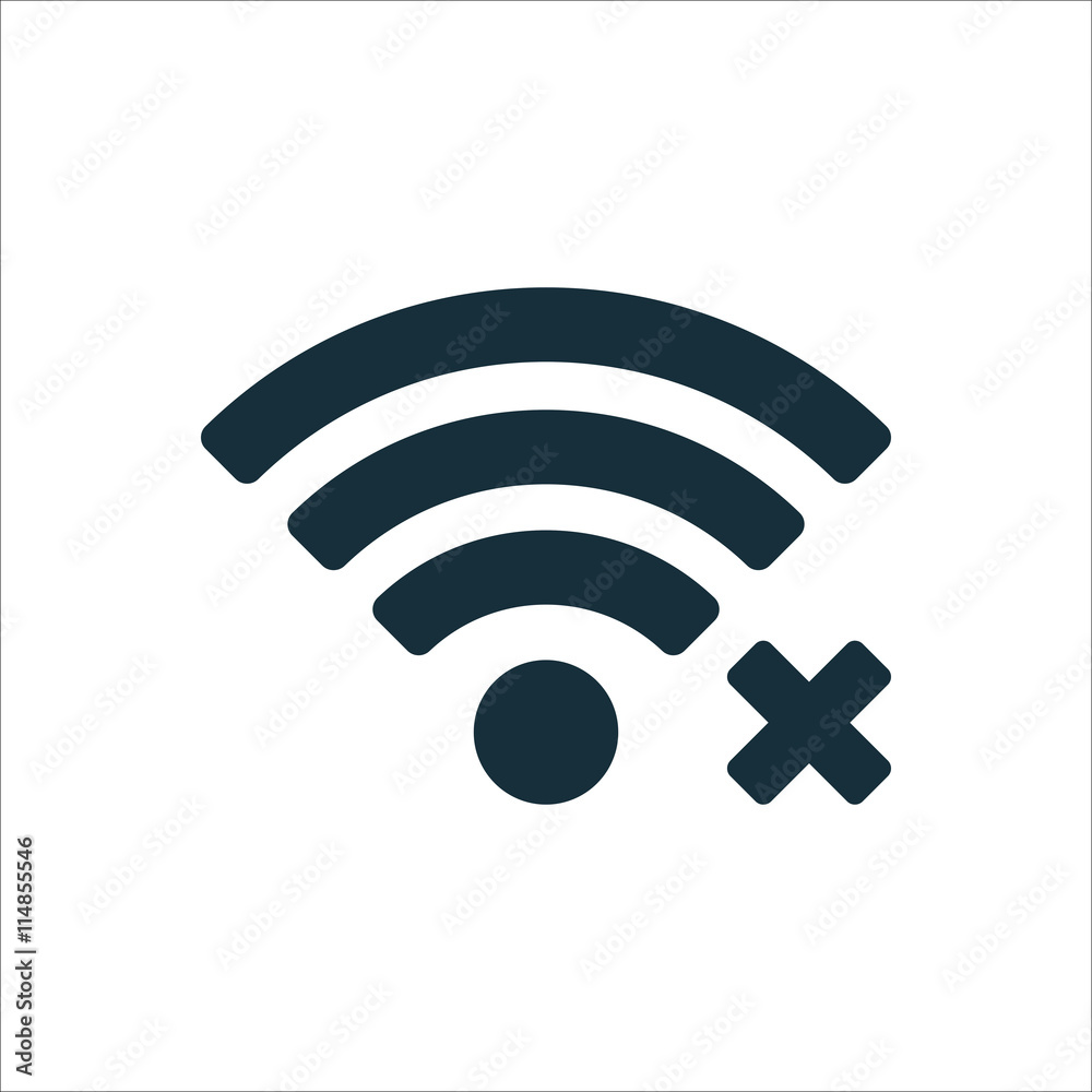 wi-fi lost connection icon on white background wi-fi lost connection icon on white background