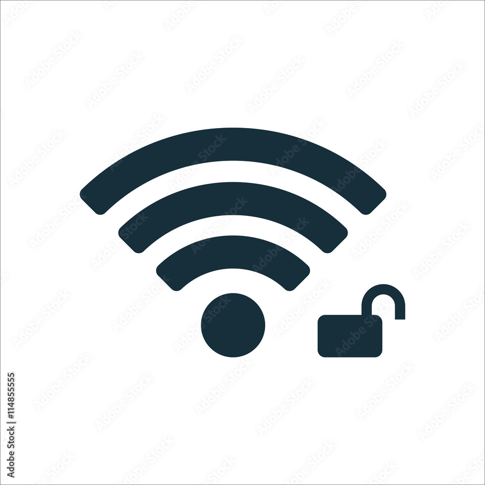 wi-fi password protection icon on white background wi-fi password protection icon on white background