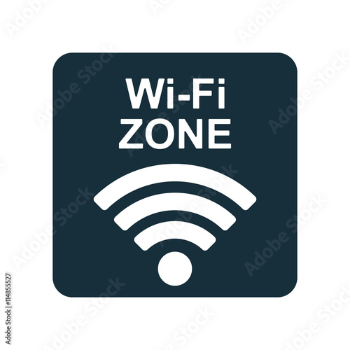 wi-fi zone icon on white background