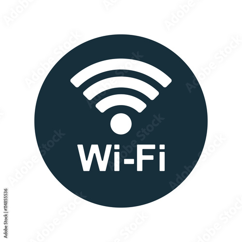 wi-fi point icon on white background photo