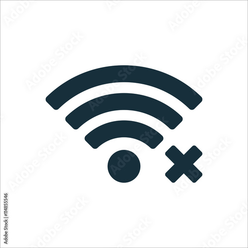 wi-fi lost connection icon on white background