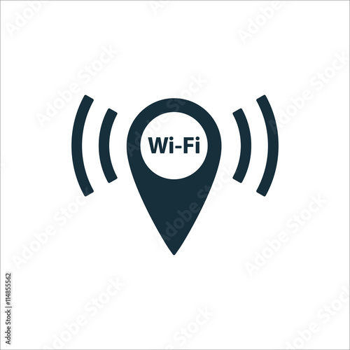 wi-fi point location icon on white background