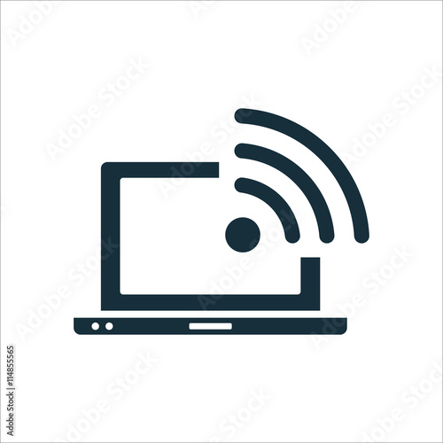 notebook wi-fi icon on white background