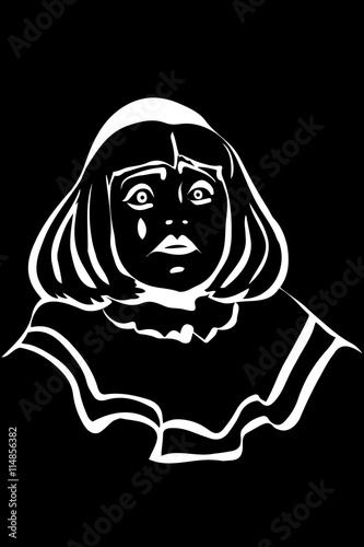 sad white clown
