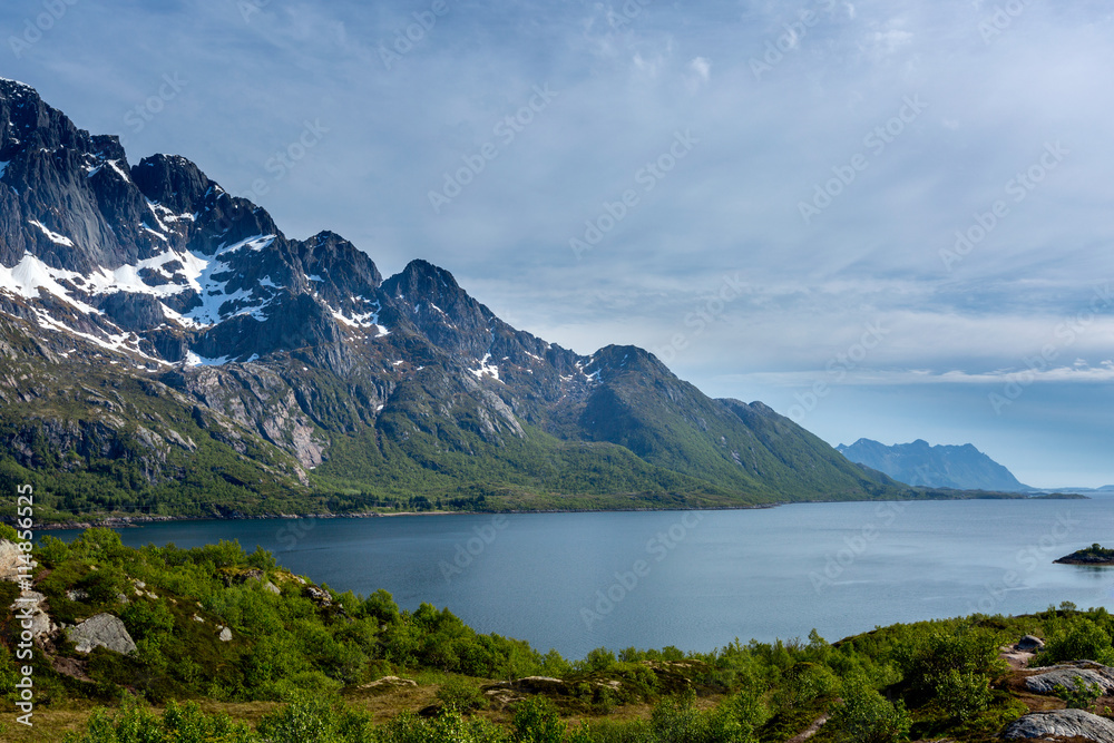 Sea landscape with mountains, Norway