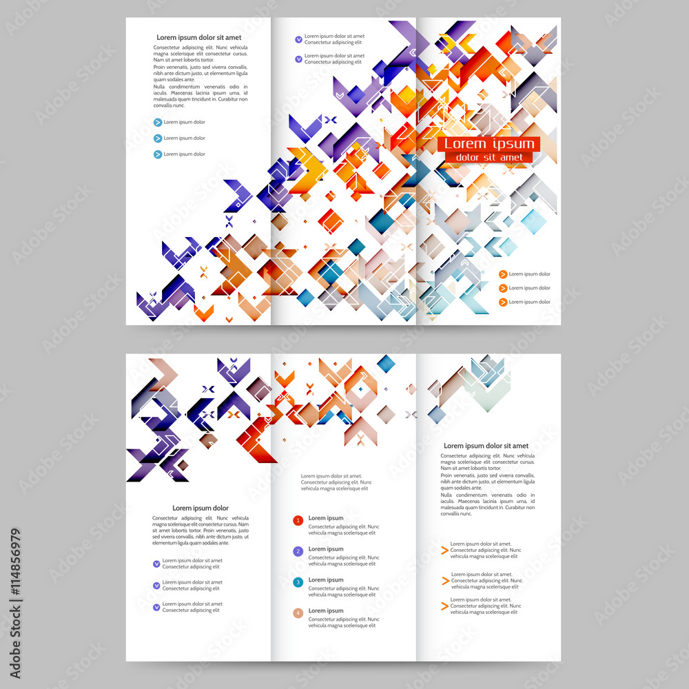 Color tri fold business brochure design