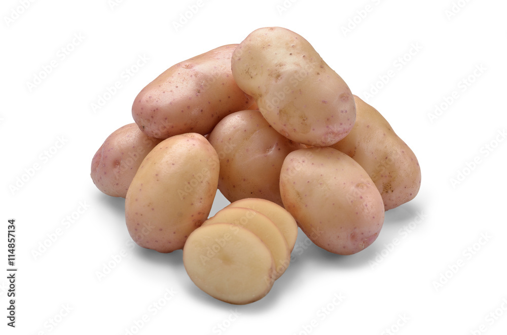 New potato isolated on white background close up New potato isolated on white background close up