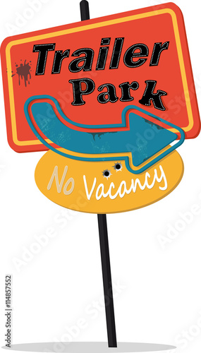 Vintage style trailer park sign, vector illustration, EPS 8, no transparencies