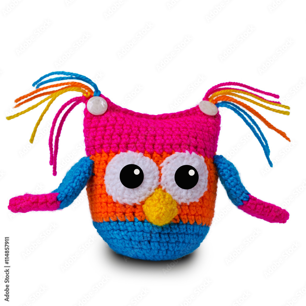 Naklejka premium Knitted toy owl