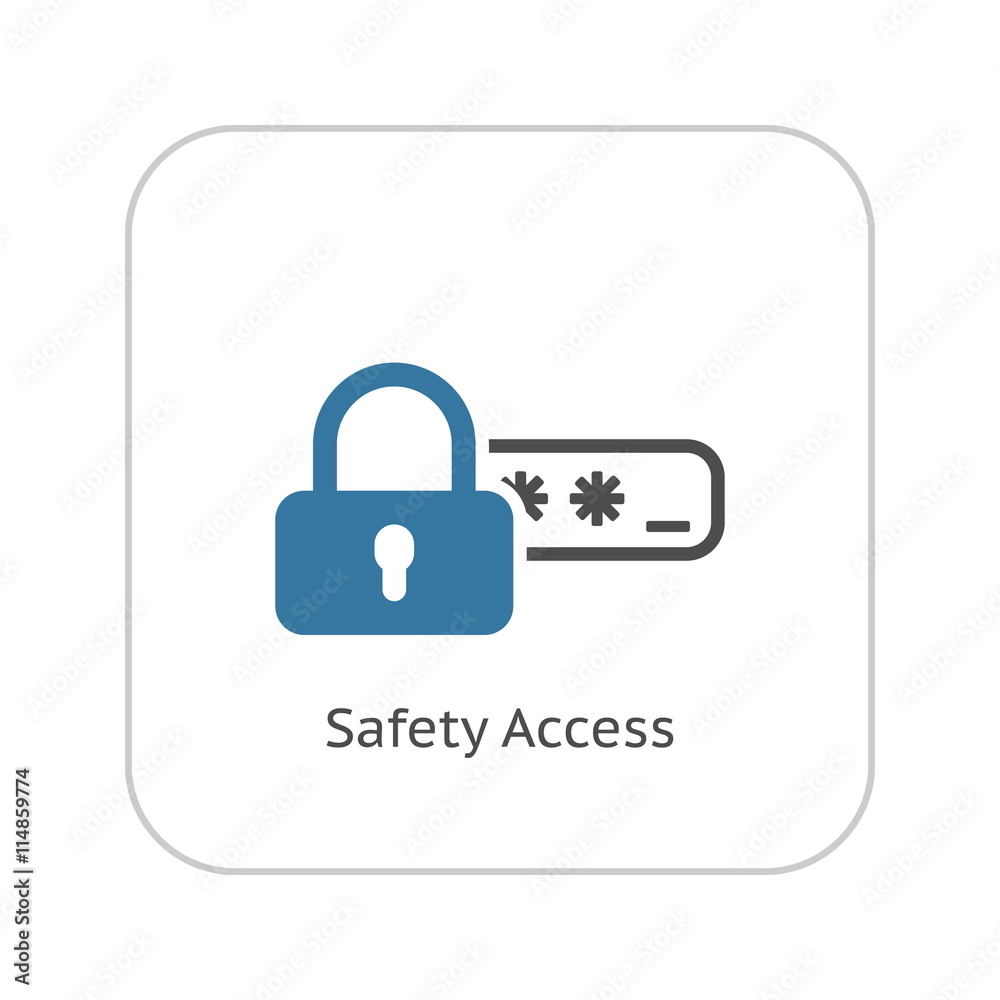 Safety Access and Password Protection Icon. Safety Access and Password Protection Icon.