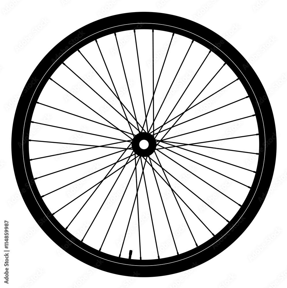 Bicycle wheel, vector - obrazy, fototapety, plakaty 