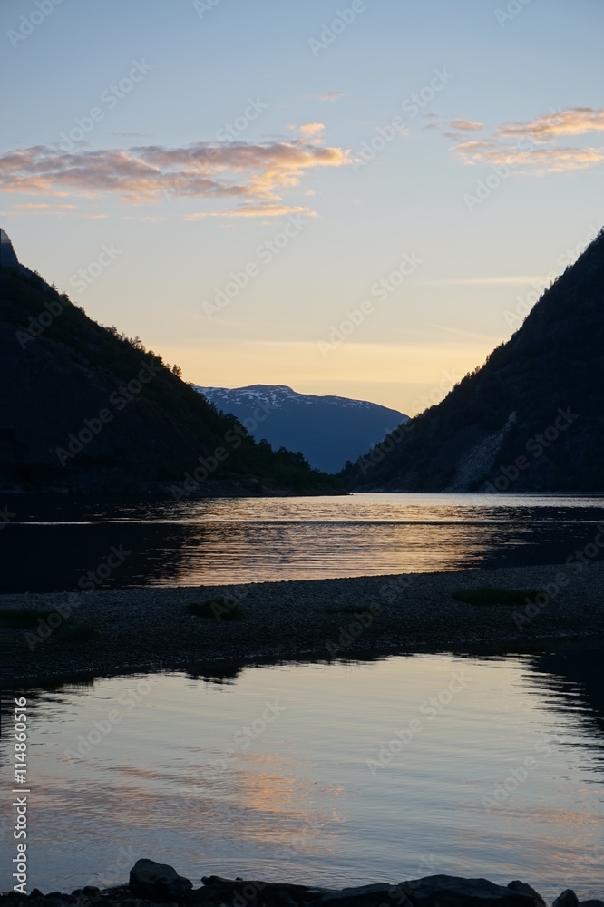 Fiord, sunset - Norway