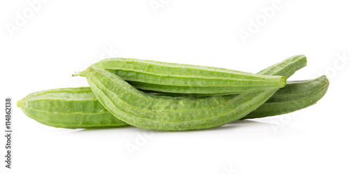 fresh loofah on the white background