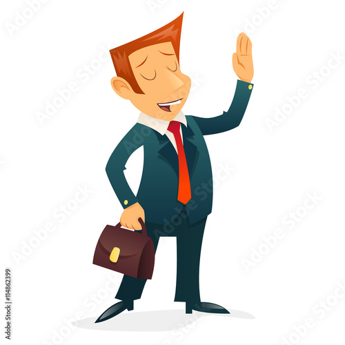 Retro Vintage Businessman Cartoon Character Icon Isolated Design Template Vector Illustration