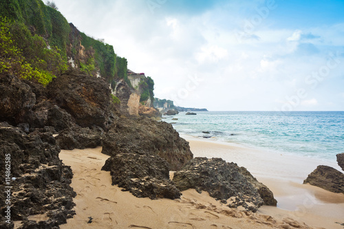 The rocky coast, Secret beach, Bali, Indonesia