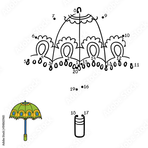 Numbers game for children. Umbrella