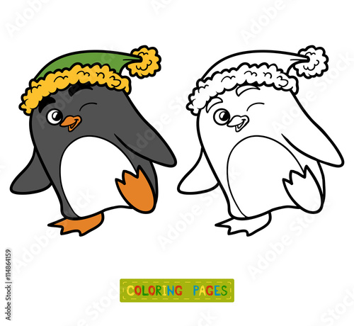 Coloring book for children, penguin