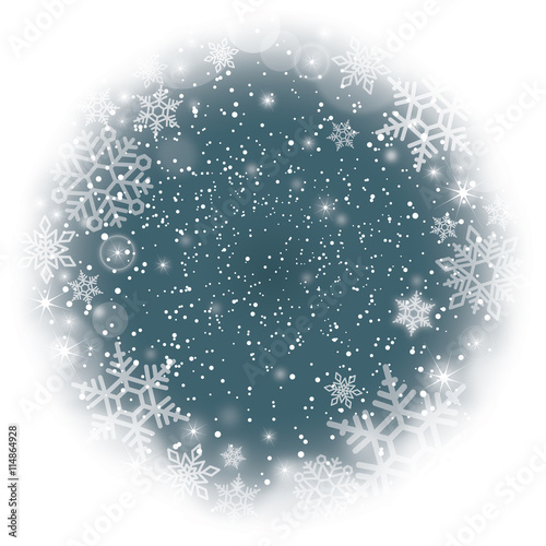 夜空に降る雪の結晶
