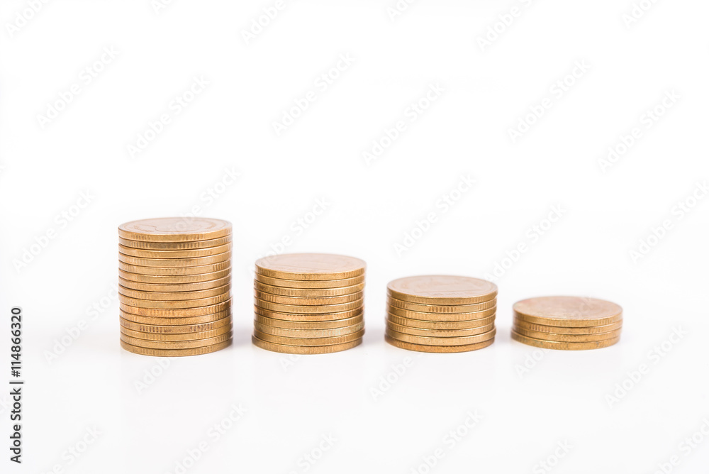 gold money coin isolated on white background