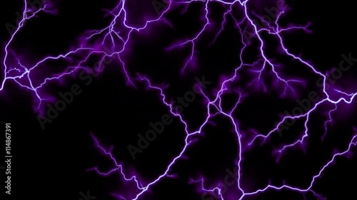 Purple, branching electric arcs entering from every side of frame photo